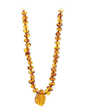 Bernstein-Zahnkette, ca. 32 cm