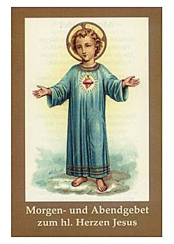 Morgen- und Abendgebet zum Hl. Herzen Jesu, Gebetszettel, 4-seitig