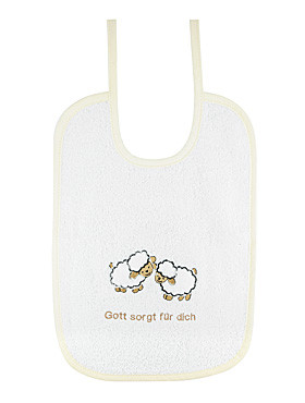 Gott sorgt für Dich"-Babylätzchen, 25 x 34 cm