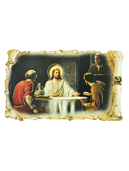 Emmaus-Jünger Bildtafel, 7 x 11 cm.