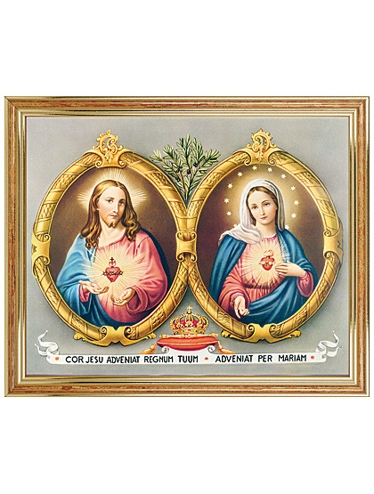 Herzen Jesu und Maria-Bild,  23 x 28 cm