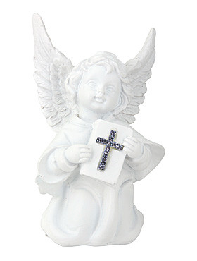 Engelsfigur mit Kreuz, 12 cm