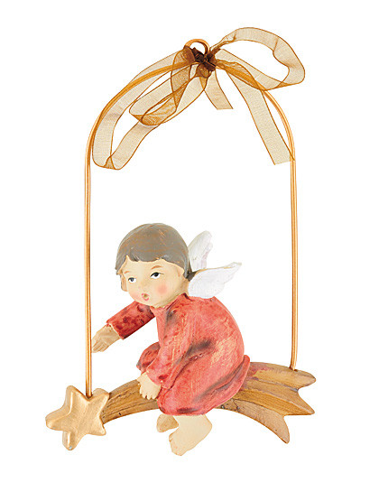 Engel-Anhänger auf dem Weihnachtstern, H: 15 cm