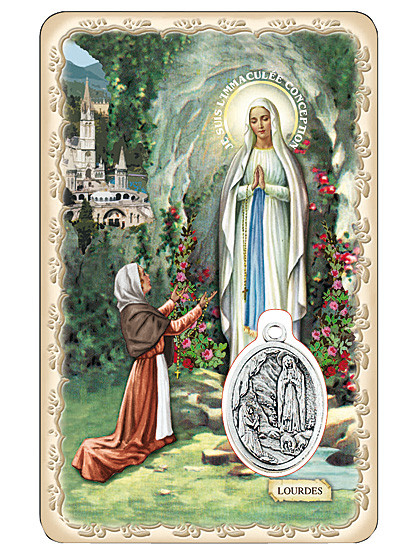 Liebe Frau von Lourdes-Schutzkärtchen, 5 x 8 cm