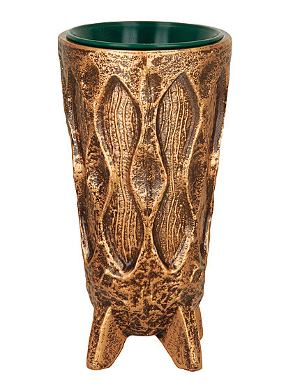 Grabvase aus massivem Metall, 19 cm