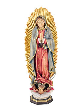 Unsere Liebe Frau von Guadalupe-Statue, Holzschnitzkunst, 15 - 28,5 cm