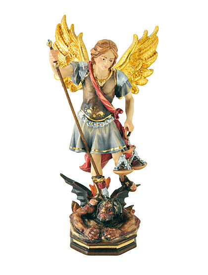Hl. Erzengel Michael - Statue, Holzschnitzkunst, 13,5 cm