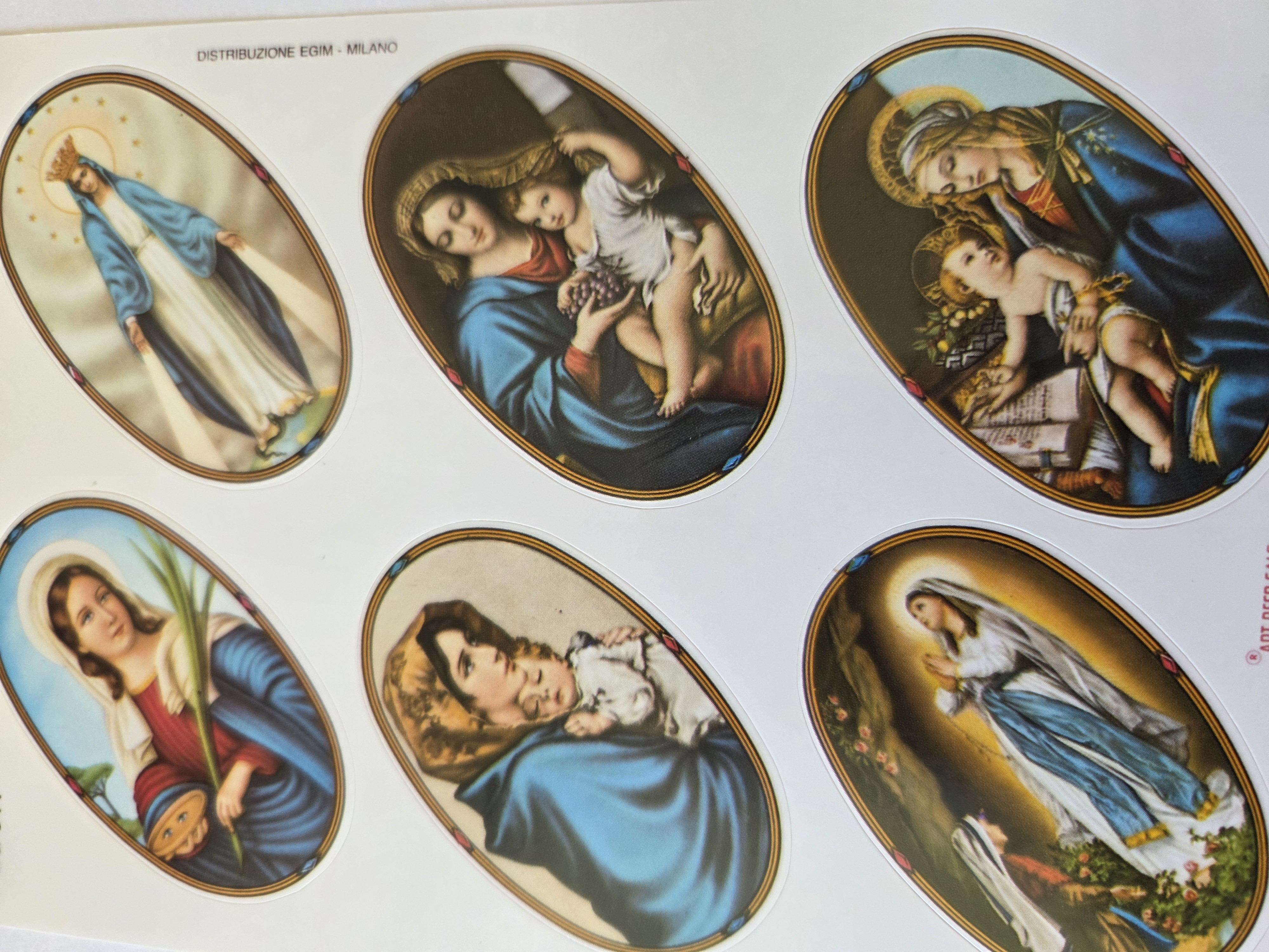 Muttergottes Aufkleber oval, 6 Stk.