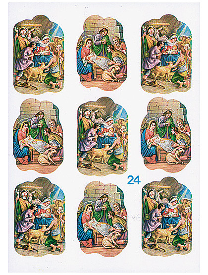 Hl. Familie in der Krippe, 9 Aufkleber