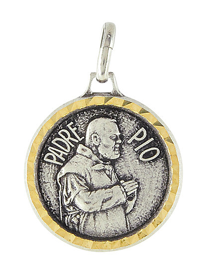 Pater Pio-Medaille, Ø 1,6 cm