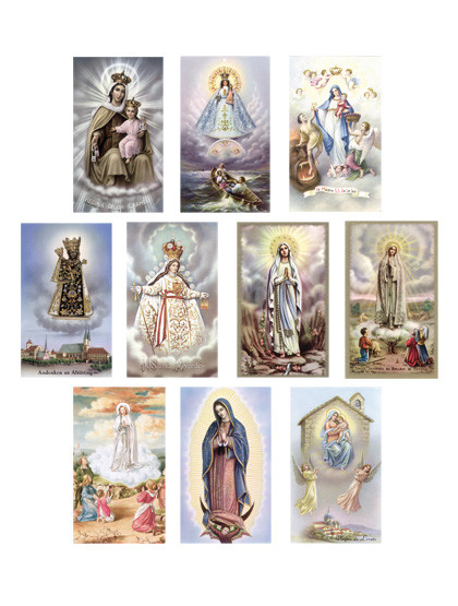 10 Muttergottesbildchen, 6 x 10,5 cm