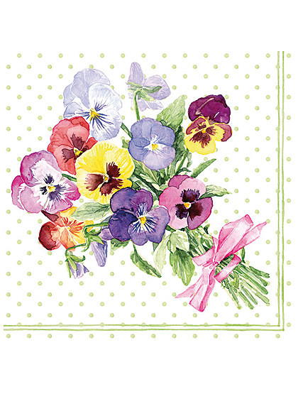 Servietten Veilchen-Dekor, 33 x 33 cm