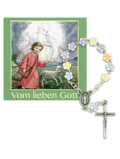 Kindergeschenkset - Büchlein 20seitig & Rosenkranz, 11 cm