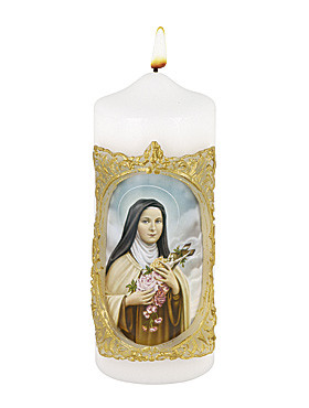 Heilige Therese von Lisieux-Kerze,  6 x 16 cm