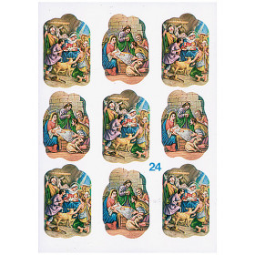 Hl. Familie in der Krippe, 9 Aufkleber