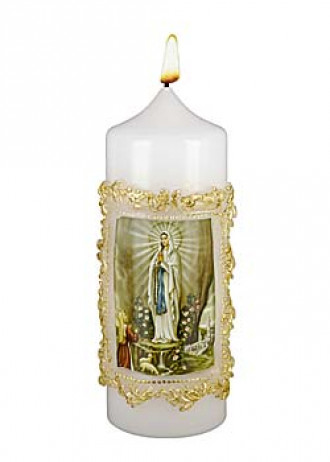 Lourdes Madonna-Kerze, 6 x 16 cm