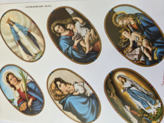 Muttergottes Aufkleber oval, 6 Stk.