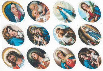 Aufkleber verschiedene Heilige, 12 Stk.