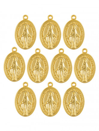 Die Wunderbare Medaille, goldfärbig, 2 cm, 10 Stück