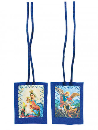 Skapulier-Madonna und Erzengel Michael,3,5 cm x 5 cm