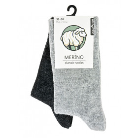 Merino-Schafwollsocken, 2er Pack