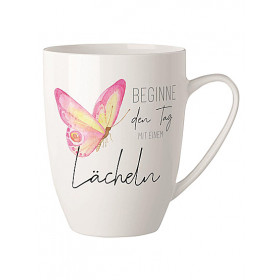 Porzellanbecher mit Spruch, 250 ml