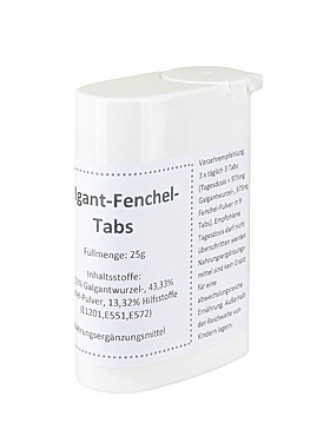Galgant-Fenchel-Tabs Box, 25 g