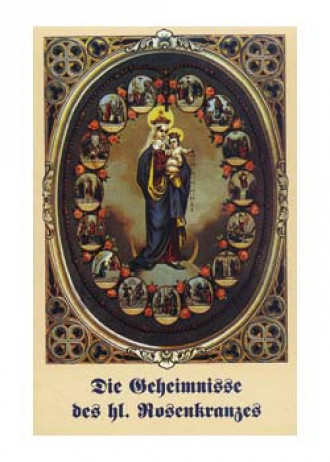 Geheimnisse des hl. Rosenkranzes, Gebetszettel, 4-seitig