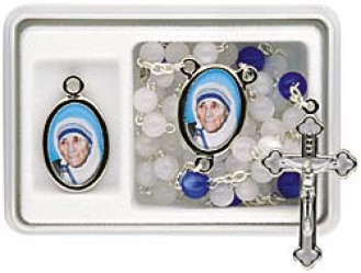 Mutter Teresa - Rosenkranzset, 46 cm