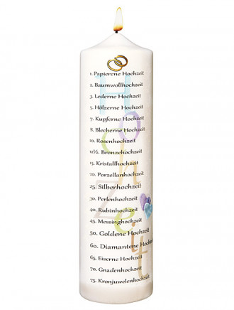 Hochzeitsjubiläums-Kerze, 25 x 7 cm