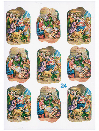 Hl. Familie in der Krippe, 9 Aufkleber