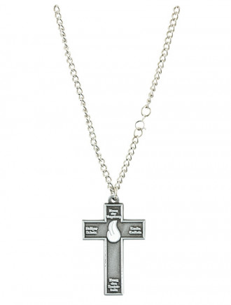 Kreuz der Vergebung  2,8 x 4 cm,  mit Kette 50 cm