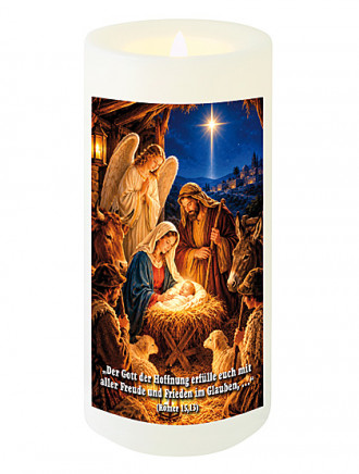 LED-Weihnachtskerze, 15 cm