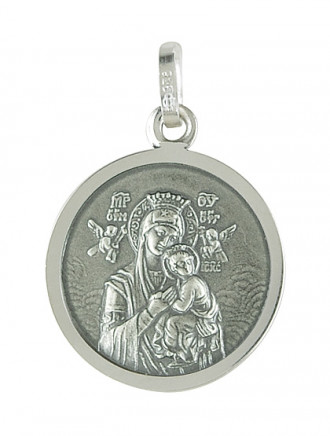 Madonna Unsere Liebe Frau von der immerwährenden Hilfe", 925 Silber,  Ø 16 mm