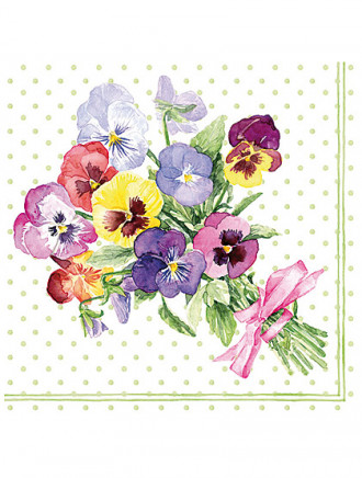 Servietten Veilchen-Dekor, 33 x 33 cm