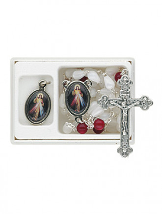 Barmherzigkeits-Rosenkranz-Set, 55 cm