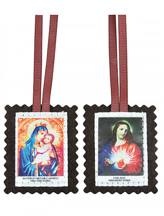 Skapulier vom Berg Karmel, 4,5 x 5,5 cm