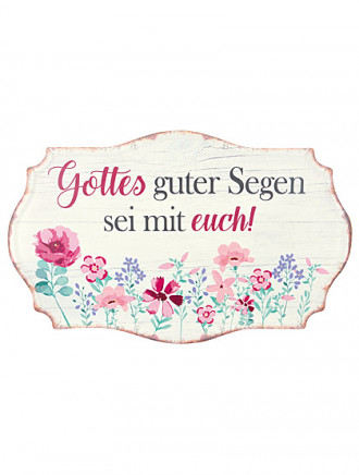 Segen-Tafel aus Metall, 30 x 19 cm